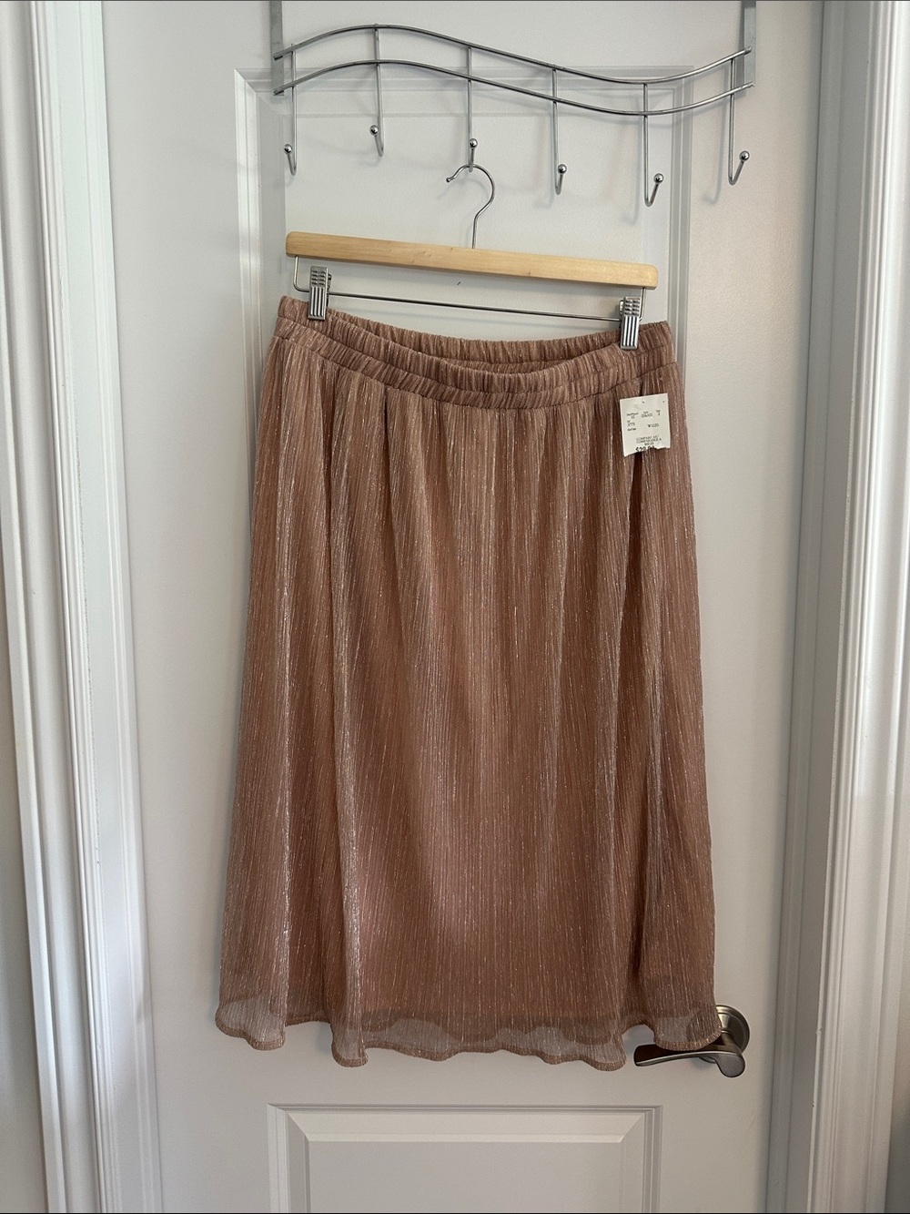 Advia Pleated Midi Skirt in Dusty Rose Size Large NWT